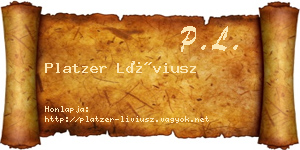 Platzer Líviusz névjegykártya
